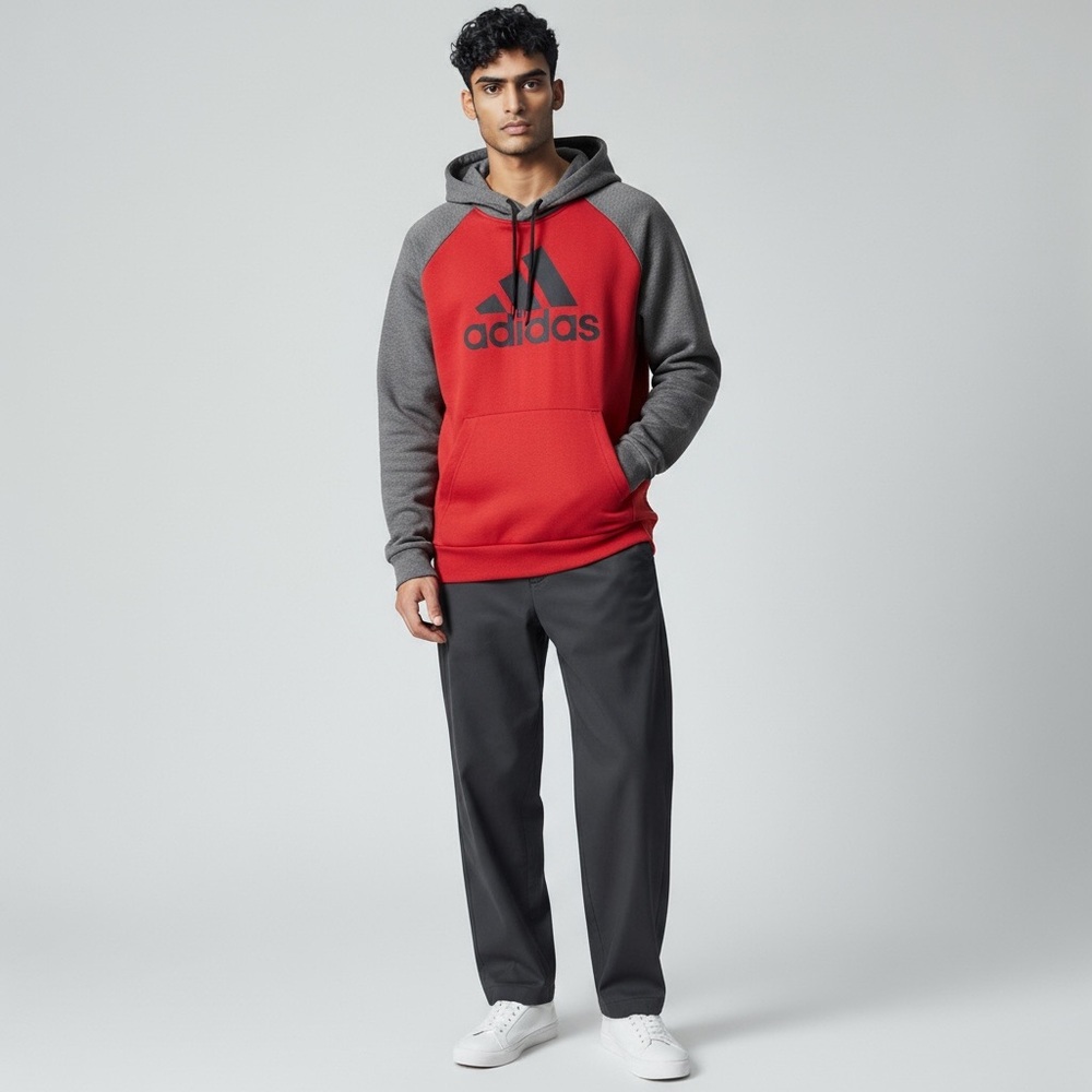 Adidas Training Jacket. Size L. Red and Gray